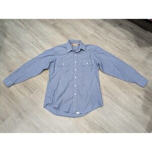 Vintage Big Mac Shirt Mens Large Chambray Workwear Button Up Long Sleeve 90s